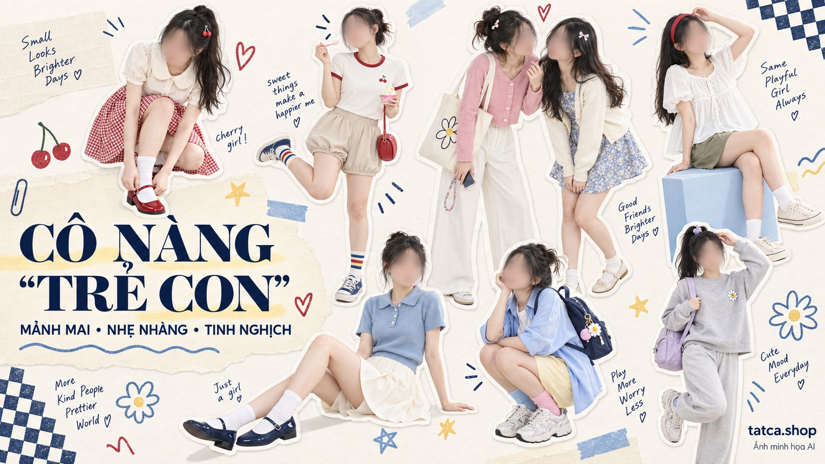 Phong cách cô nàng “trẻ con”: Mảnh mai, nhẹ nhàng và tinh nghịch